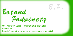 botond podwinetz business card